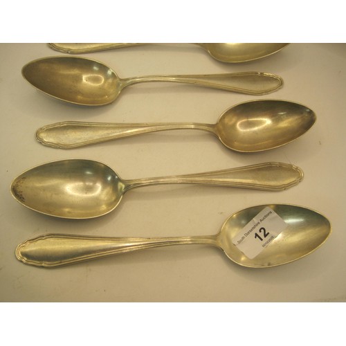 12 - A half dozen 800 silver dessert spoons in good order, continental hallmarks to reverse, total approx... 