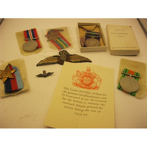 108 - RAF Interest medals including a General Service Medal with SE Asia 1945-46 clasp to Flt Lt J A C Atk... 