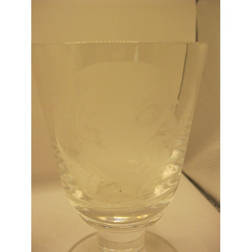 49 - Dorset & Corfe Castle Interest - 3 limited edition etched crystal glass goblets by H G Bowcott compr... 