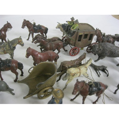 55 - 510 Britains, J. Hill & Co, Johillco Toy, etc, metal figures, mainly Cowboys, Indians and Romans, in... 