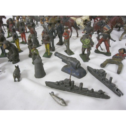 55 - 510 Britains, J. Hill & Co, Johillco Toy, etc, metal figures, mainly Cowboys, Indians and Romans, in... 