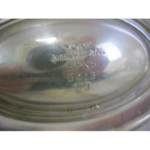 71 - A silver plated sauce or gravy boat on tray