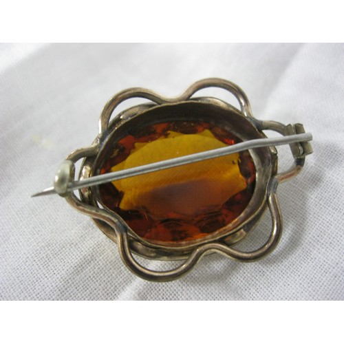 76 - A large amber brooch