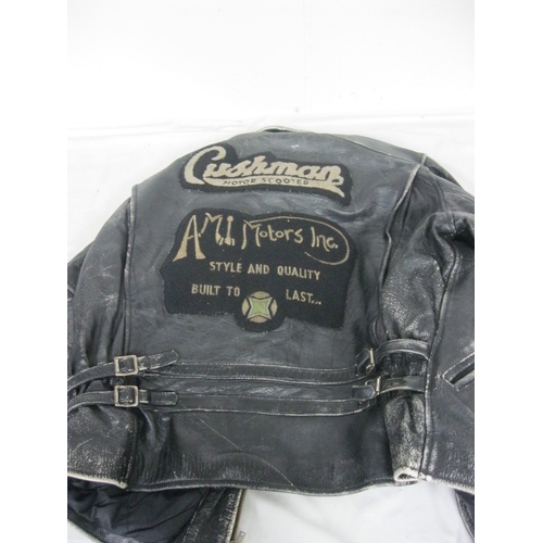 94 - A gentleman's vintage motorcycle-style leather jacket in good order, size L