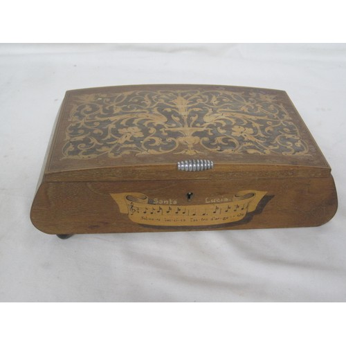 98 - An inlaid musical jewellery box (a/f, missing feet and movement not working) together with an assort... 