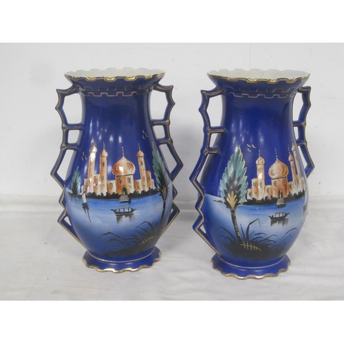 106 - A pair Moonlight 1920s vases in good condition no chips cracks etc