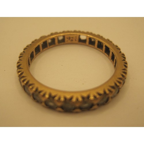 116 - 9ct gold Eternity ring  size M surrounded with low grade diamonds three diamonds missing.
total 2.44... 