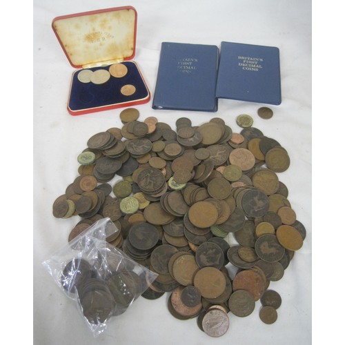 112 - Mainly British pre-decimal coins, Victoria, Edward VII, George V, pennies, half pennies, etc, (conte... 