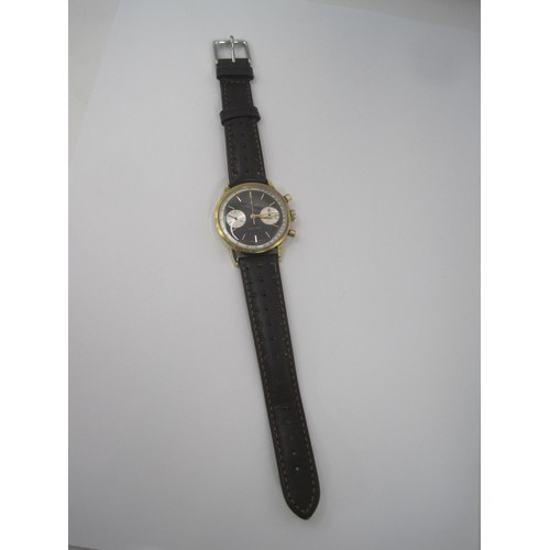 144 - A gentleman's gold-plated Breitling Top Time ref: 2000 'reverse panda' chronograph wristwatch. No bo... 