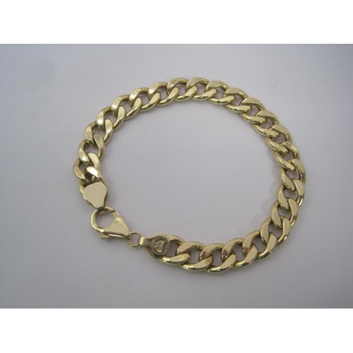 165 - A 9 carat imported gold bracelet of hollow curb links, length approx. 20cm, weight approx. 10.7g, st... 