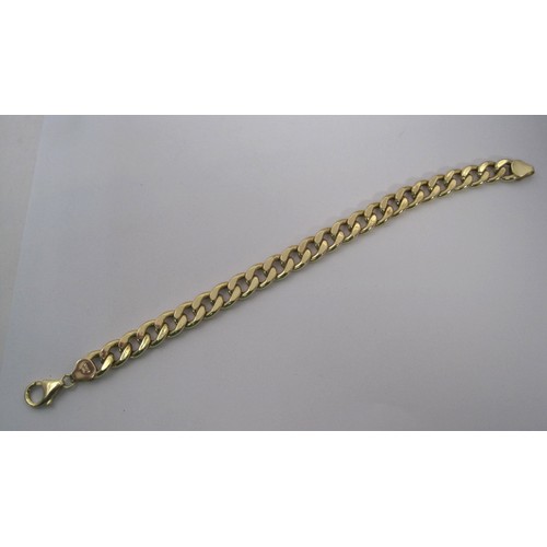 165 - A 9 carat imported gold bracelet of hollow curb links, length approx. 20cm, weight approx. 10.7g, st... 