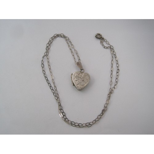 170 - A silver bracelet and a silver locket on chain. (1) A 925 silver bracelet of double chain links with... 