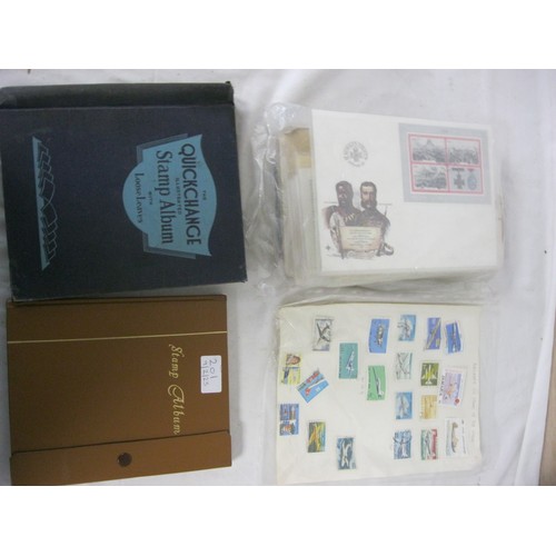 200 - Two Stamp Albums Containing Various World Stamps. A Bag Containing a Mixture of Interesting First Da... 