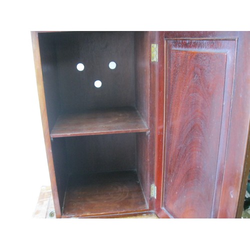 198 - A vintage commode closet in likely oak, plus a vintage milkman's carry basket in wood