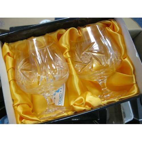 223 - A quantity of Bohemia lead cut crystal glassware in Flamenco design, 1970s/80s, all boxed and in min... 