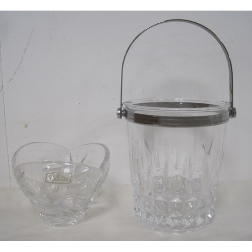 93 - A Cristal D'Arques ice bucket, a Dartington crystal footed bowl (diameter 14.5cm), a small Violetta ... 