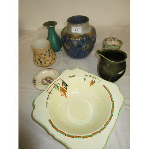 41 - A Royal Doulton Bulbous vase along with a selection of other ceramics from Rye, Copeland Spode  and ... 