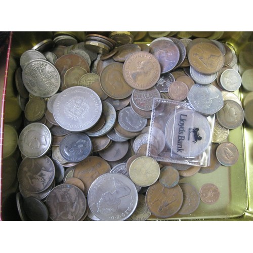 35 - A tin of mixed vintage GB coinage