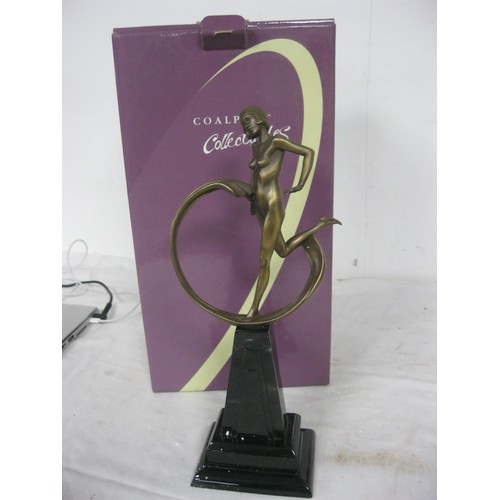 67 - A Coalport Collectables 'Ring of Hope' art deco bronze resin figure, boxed and in mint condition