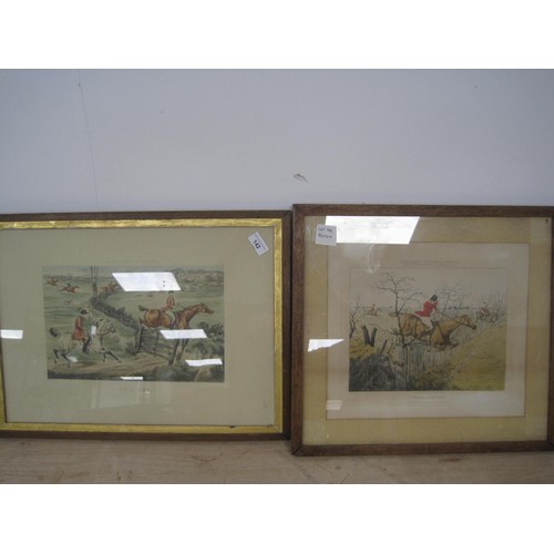 115 - Four framed and glazed hunting prints - 'Charging a Park Fence', 'Full cry', and 'Getting away' afte... 