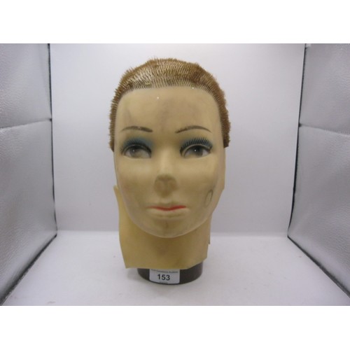 153 - Vintage vinyl (possibly) Mannequin Head