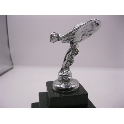 172 - Mounted Spirit of Ecstasy figure approx 4in height