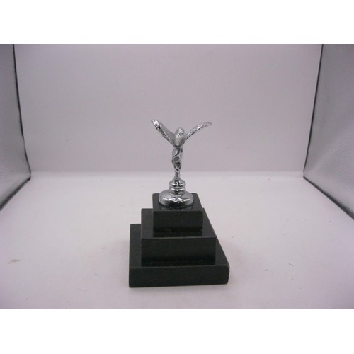 172 - Mounted Spirit of Ecstasy figure approx 4in height