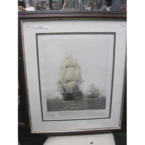 60A - A framed and glazed print of the first journey of HMS Victory 1778, in good order