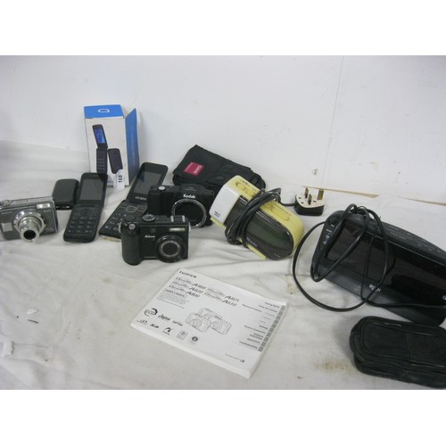 168 - 3 digital cameras including Nikon, Fujifilm etc plus other electrical items