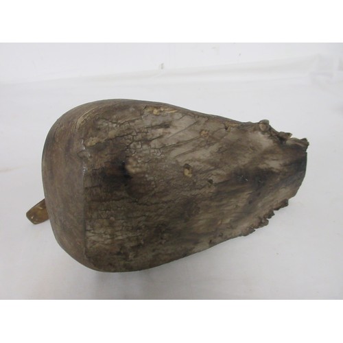 19 - An antique decoy duck, hand-carved and made from a block of root-wood, in good order