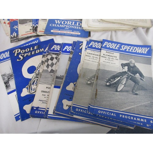 8 - A stack of Poole and other Speedway programmes dating from 1950 to about 1960 including West Ham, Co... 