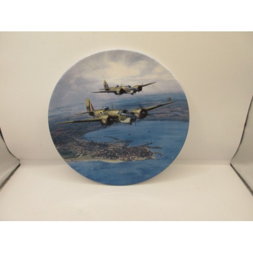 157 - A tray of collectors plates of mainly WW2 aviation themes