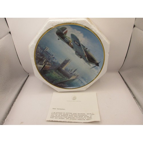 157 - A tray of collectors plates of mainly WW2 aviation themes