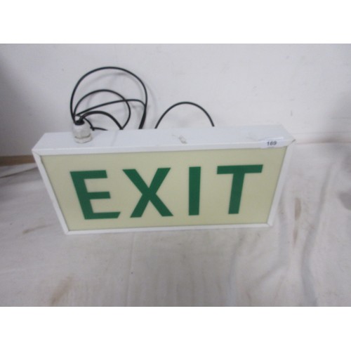 169 - A vintage illuminated EXIT sign, about 20cm x 43cm