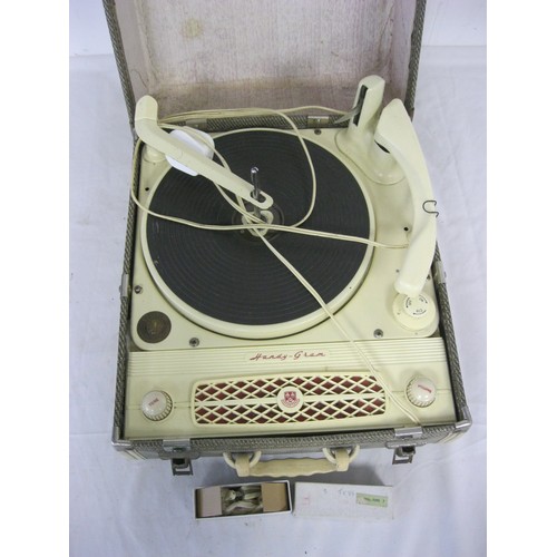 127 - A Regentone Handy-Gram portable record player with BSR Monarch three speed record changer