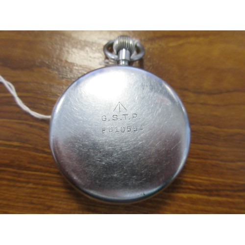 36 - A WW2 Jaeger Le Coultre pocket watch, in running order (not checked for accuracy or duration) black ... 