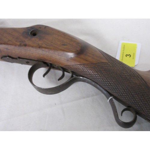 3 - 514 A 19th century muzzle loading percussion rifle a/f. Overall length 113cms.