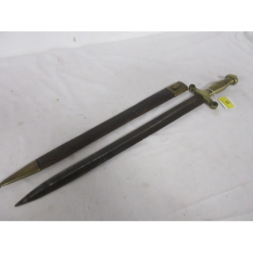 15 - 526 A French 1831 pattern NCO's & elite Infantry troops short sword in its original leather scabbard... 