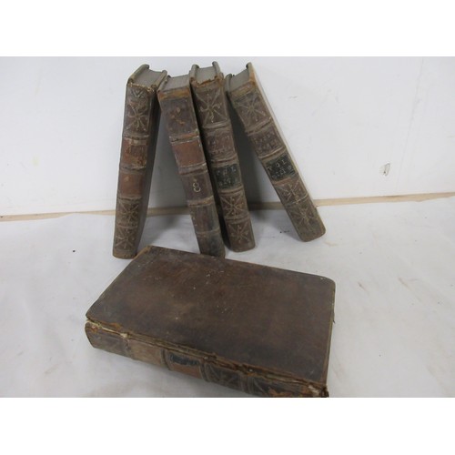 34 - 531 18th century Books: The Works of Alexander Pope Esq., in 5 leather bound volumes. 1762 editions,... 