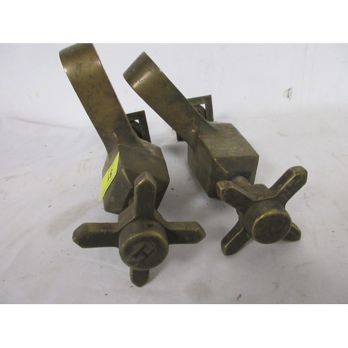 51 - A pair of early 20th century very heavy brass taps in apparent good order