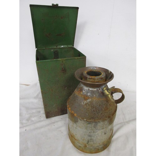 52 - An antique cased mechanic's gallon bottle, a/f (no lid)