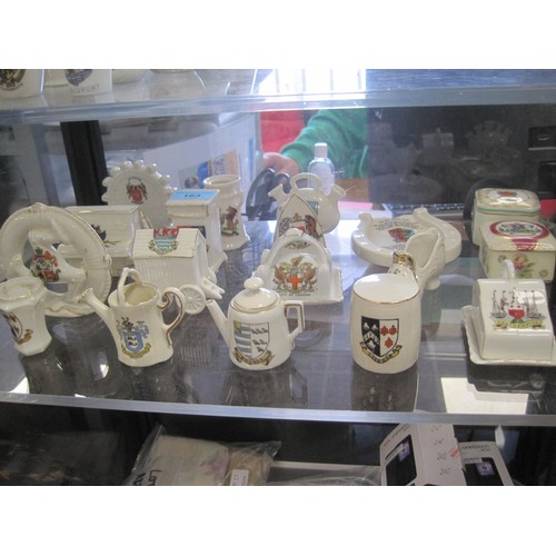 374 - About twenty more unusual items of crested china, including Goss Hastings The Old Horse Shoe, Leices... 