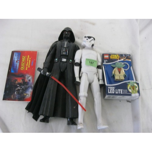 187 - 12 Inch action figurine of Darth Vader along with Dark side saber .
A ten inch figuring which looks ... 