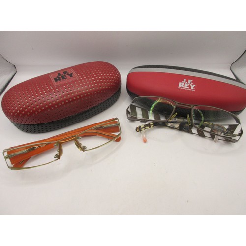 20 - 2 pair of vintage J F Rey glasses in hard cases