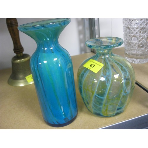 160 - Two Medina vases one eight inches unmarked ,the other 6 inches fully marked Medina to base .