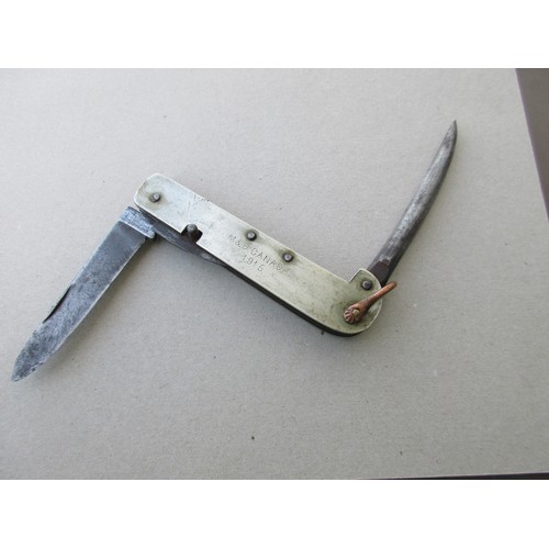 169 - A 1915 dated M&D Canada military clasp knife, the blade by Thomas Turner & Co of Sheffield, in good ... 