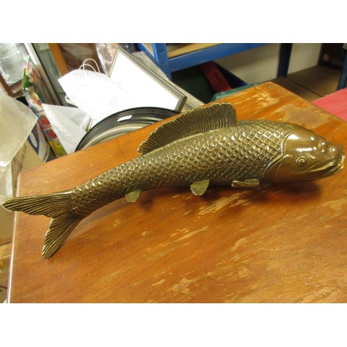 10 - An Oriental bronze fish in good order