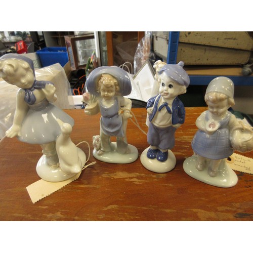 19 - 4 figures (3 girls and one boy), 1970s, one marked for Gerold Porgelland 1976, one marked for Ayzel ... 