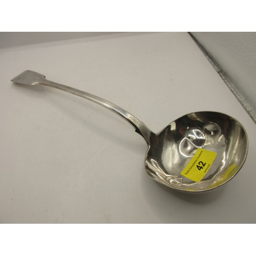 42 - A substantial sterling silver ladle in overall good order (slight denting to bowl), monogrammed 'S' ... 