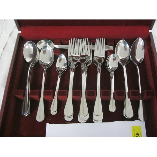 36 - A six-setting canteen of Viners Table Top Collection cutlery in stainless steel, grade 18/10.  Appar... 